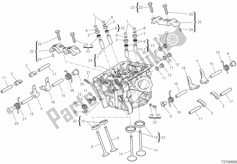 Tutte le parti per il Testata Verticale del Ducati Multistrada 950 S USA 2020